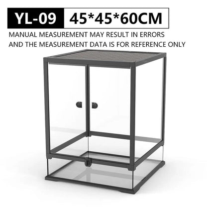 Front-opening Double-hinged Door With Top Screen Ventilation 30 Gallon Large Assembled Reptile Glass Breeding Box