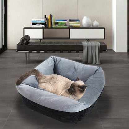 Autumn And Winter Deep Sleep Cat Kennel Kennel Corduroy Soft Warm Short Plush Liner Square Nest Pet Nest