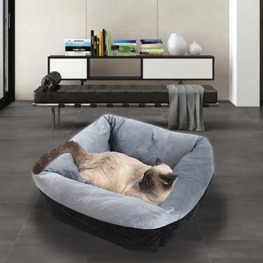 Autumn And Winter Deep Sleep Cat Kennel Kennel Corduroy Soft Warm Short Plush Liner Square Nest Pet Nest