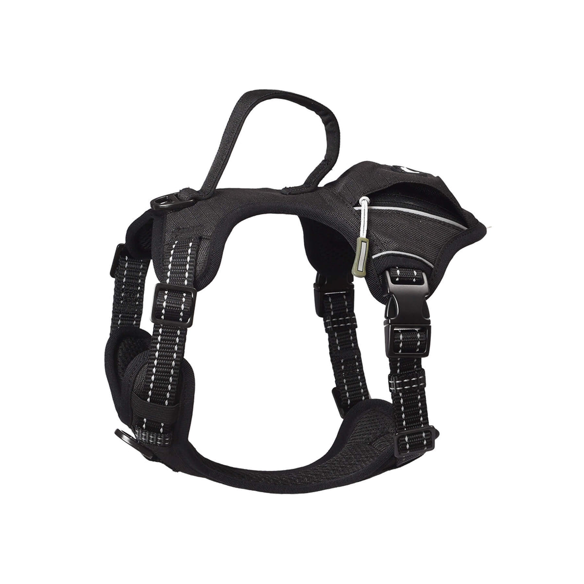 PETMARVEL High-Perfomance Tactical Dog Harness With Poop Bag Holder, No Pull Front Clip & Metal Buckles, Brown S - Alles für deine Haustiere 