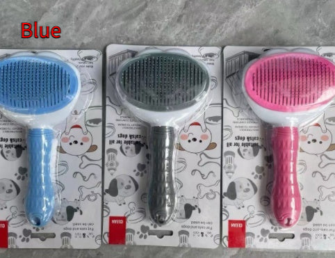 Cat Self-Cleaning Comb Stainless Steel Dog Comb Hair Brush One Key To Remove Floating Artifact