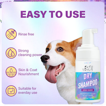 Cat Dry Shampoo Bubbles Pet No-Rinse Deodorizing and Fragrant Teddy No-Wash