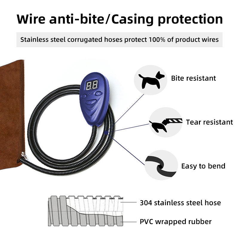 Cat And Dog Heating Electric Blanket European Standard U.S. Standard Anti-Scratch Bite Intelligent Constant Temperature Heating Pad Pet Heating Pad