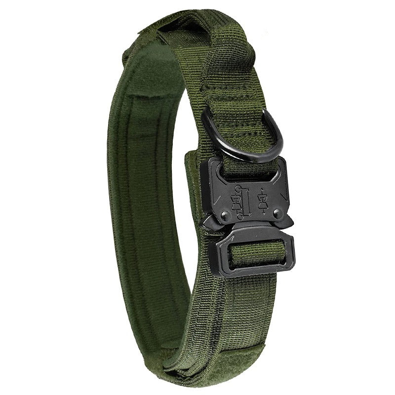 Tactical Dog Collar Thickened, Thick, and Strong Medium to Large Dog Neck Collar Golden Hair De Mu Traction Rope Chain