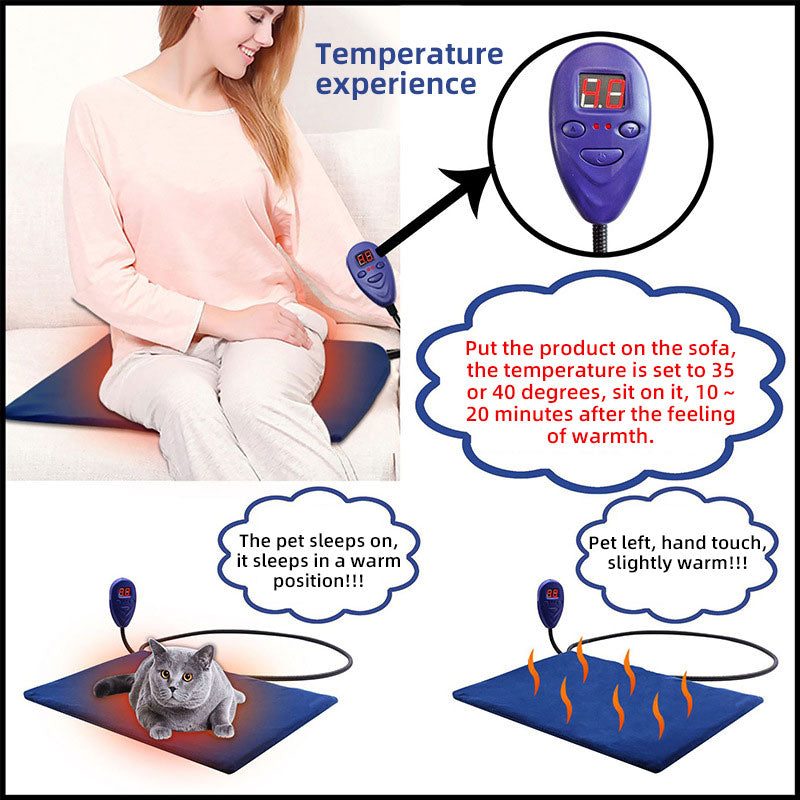 Cat And Dog Heating Electric Blanket European Standard U.S. Standard Anti-Scratch Bite Intelligent Constant Temperature Heating Pad Pet Heating Pad