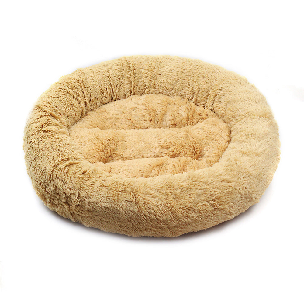 55*55 cm Colorful Dog Kennel Cat Kennel Pet Bed Round Plush Winter Dog Pad Cat Pad Small And Medium Dogs