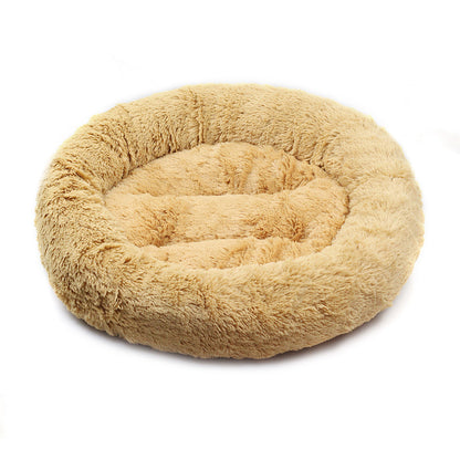 55*55 cm Colorful Dog Kennel Cat Kennel Pet Bed Round Plush Winter Dog Pad Cat Pad Small And Medium Dogs