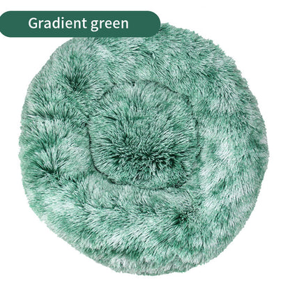 Dog Kennel Cat Kennel Plush Round Gradual Change Pet Kennel Dog Bed Winter Mat Gradual Change Pet Mattress Pet Supplies