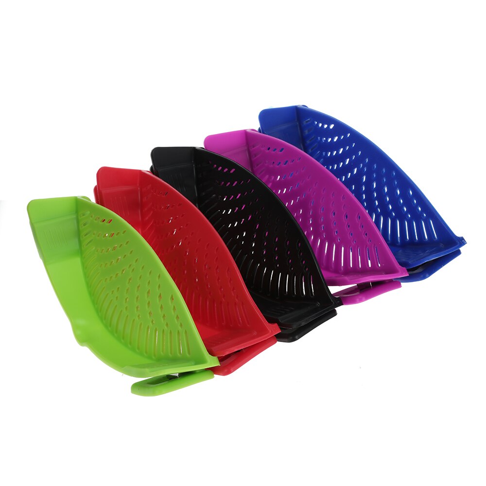 Silikon-Küchensieb Clip Pan Drain Rack Schüssel Trichter Reis Pasta Gemüse Waschen Sieb Ablassen Überschüssige Flüssigkeit Univers