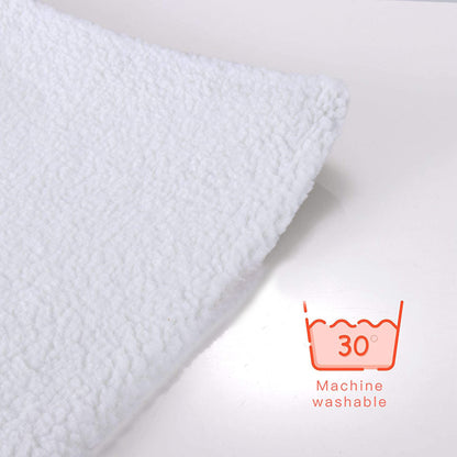 Dog Bed Pet Kennel Mat Self Heating Cat and Dog Mat Blanket Microwave Oven Heating Warm Lamb Plush Dog Kennel