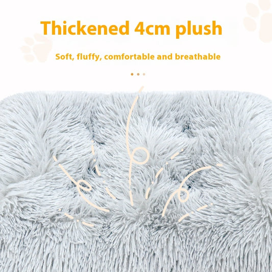 Autumn And Winter Thick Warm Pet Cushion Mat Cat Kennel Breathable Comfortable Plush Mattress Special