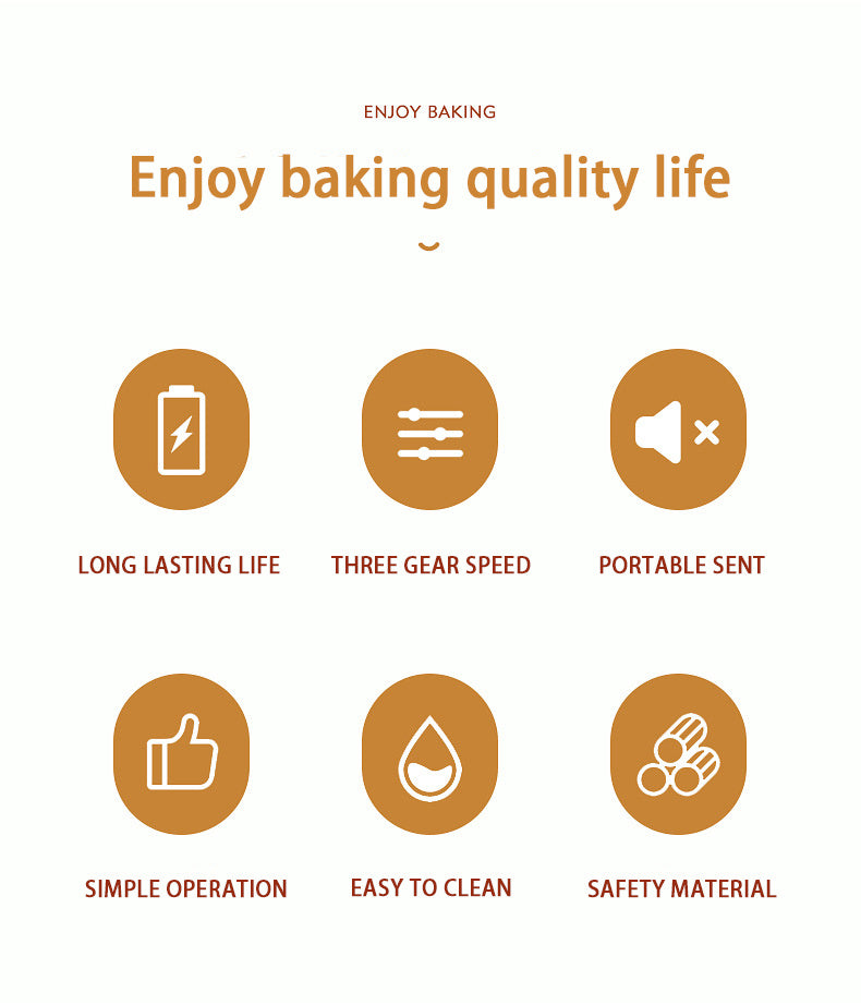 Elektrischer Handmixer Kabellos - Schneebesen für Backen & Kuchen