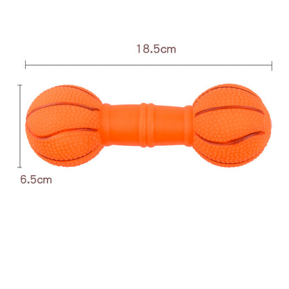 Dog Toys Football Dumbbell Shaped Dog Squeeze Squeaky Pet Chew Toy