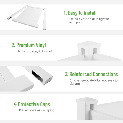 Privacy Fence Panels Kit Air Conditioner Trash Can Enclosure Vinyl white color