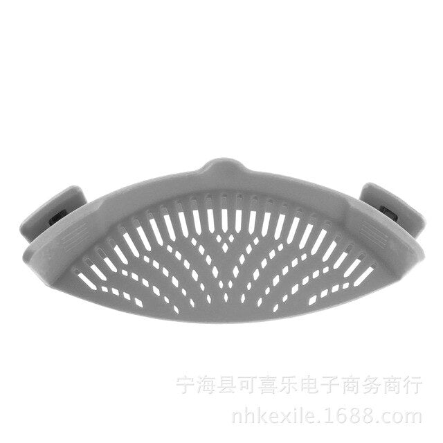 Silikon-Küchensieb Clip Pan Drain Rack Schüssel Trichter Reis Pasta Gemüse Waschen Sieb Ablassen Überschüssige Flüssigkeit Univers