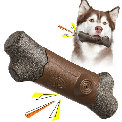 Großer, bissfester Schleifstab für Hunde, der Geräusche aus einem Ast macht
