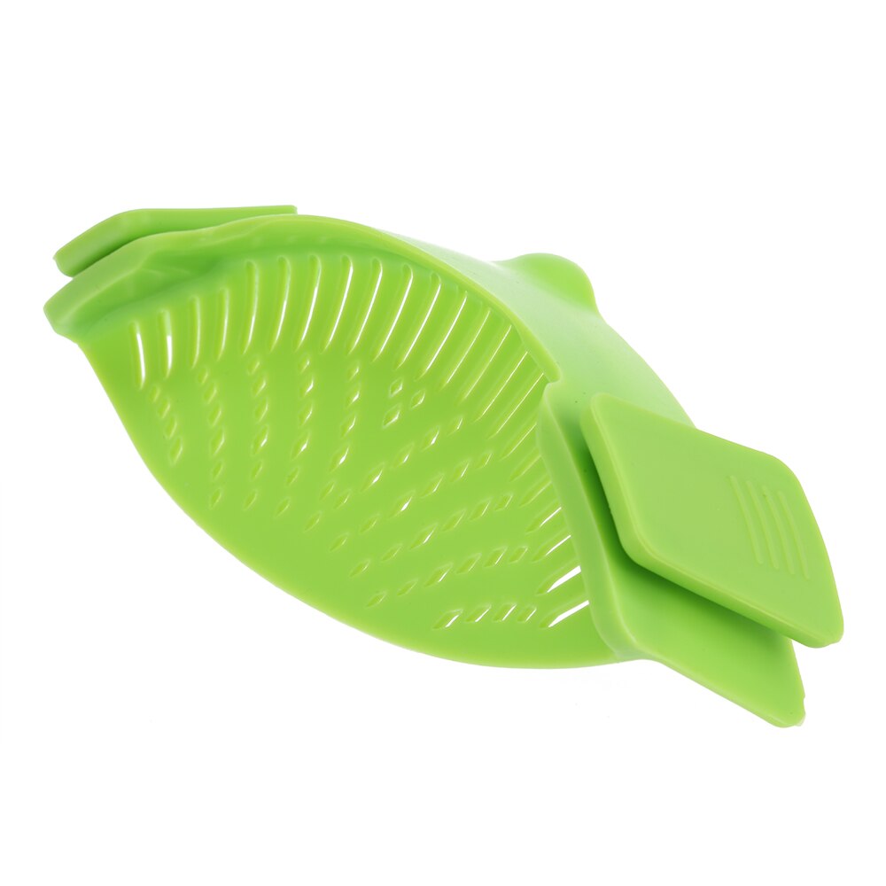 Silikon-Küchensieb Clip Pan Drain Rack Schüssel Trichter Reis Pasta Gemüse Waschen Sieb Ablassen Überschüssige Flüssigkeit Univers