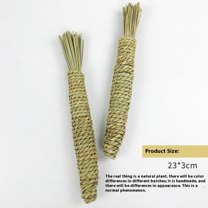 Pet Hand Woven Water Grass Carrot Toy