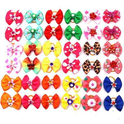 Pet Supplies Bow Rubber Band Scrunchie Head Flower Dog Cat Accessories