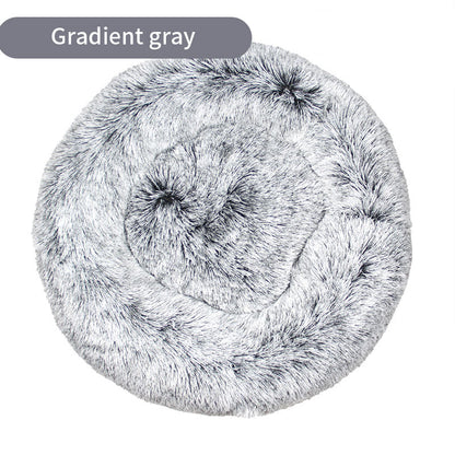Dog Kennel Cat Kennel Plush Round Gradual Change Pet Kennel Dog Bed Winter Mat Gradual Change Pet Mattress Pet Supplies