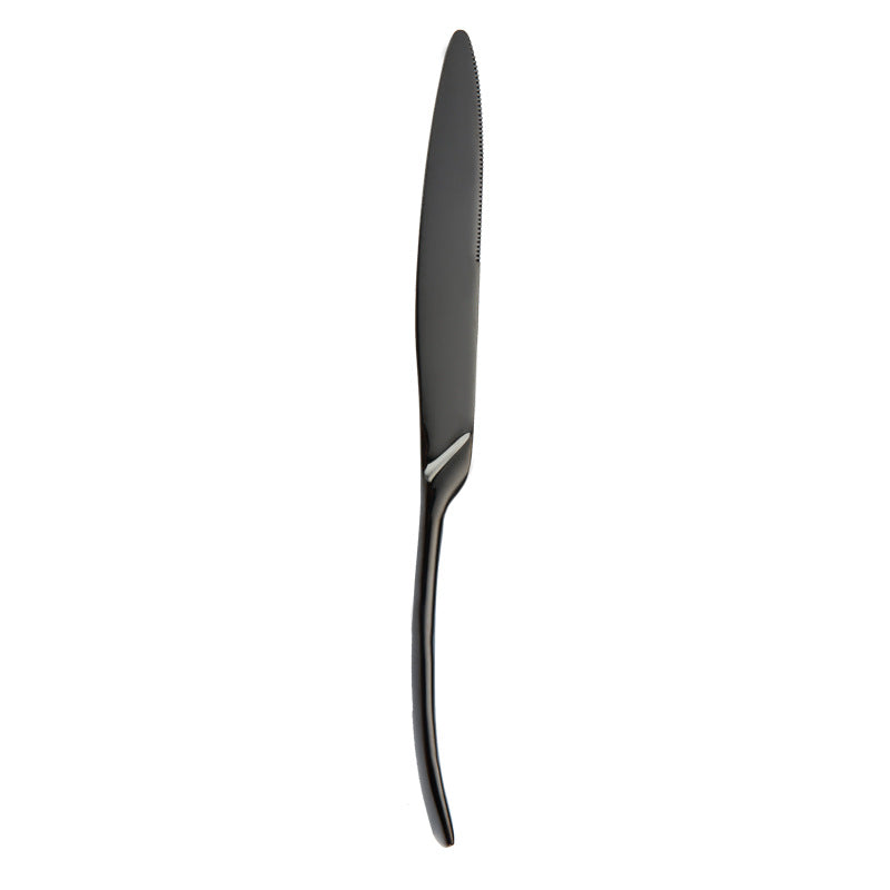Portugal Titanium Black Stainless Steel Western Cutlery Set for Hotel and Restaurant Knife Fork Spoon Suite Factory Wholesale