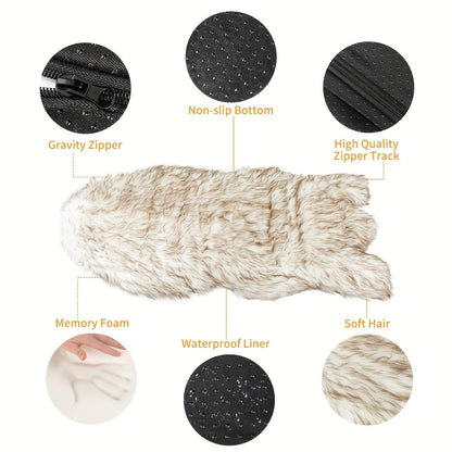 Luxury Faux Fur 5 Inches Thick Super Soft Memory Foam Dog Bed With Soft Removable Please Note That This Product Is Shipped By Yourself For The Average Shipping Cost