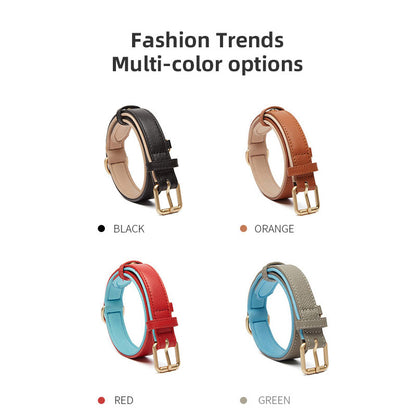 Light Luxury Leather Dog Collar Fashion Wear-Resistant Tear Bite Widening Collar Pet Supplies