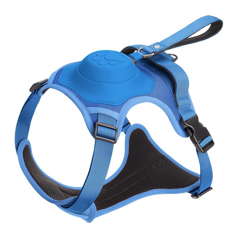 2 In 1 Wholesale Retractable Dog Leash Suppliers Customized Logo Adjustable Hands Free Neoprene Harnesses Webbing Leashes Set
