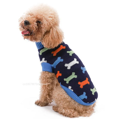 Warmer Hundepullover für den Winter, für kleine und mittelgroße Hunde, gestrickter Mantel für Welpen und Katzen, Chihuahua, französische Bulldoggen, Yorkie