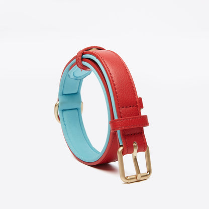 Light Luxury Leather Dog Collar Fashion Wear-Resistant Tear Bite Widening Collar Pet Supplies