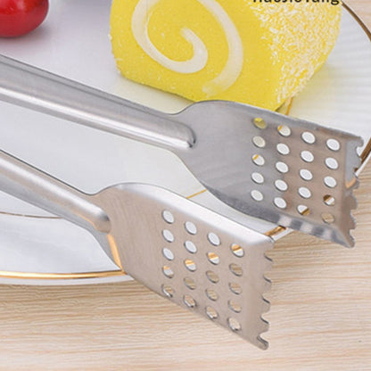 Stainless Steel Flat Head Food Clip Food Clip Bread Food Barbecue Clip Grilled Fish Clip Barbecue Clip Tableware
