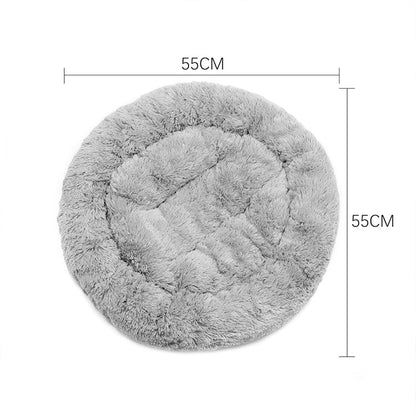 55*55 cm Colorful Dog Kennel Cat Kennel Pet Bed Round Plush Winter Dog Pad Cat Pad Small And Medium Dogs