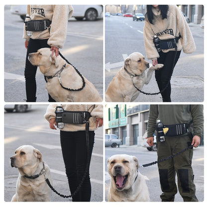 Running sports waist bag multifunctional waterproof pet waist bag outdoor anti-collision elastic dog walking waist bag
