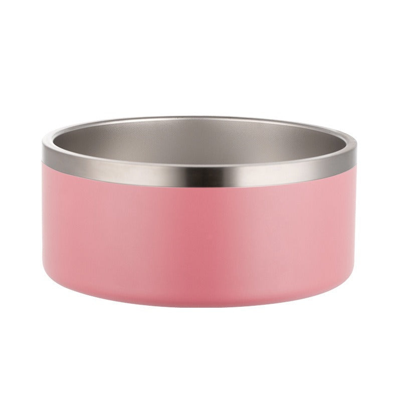 Large Capacity Dog Bowl Stainless Steel Round Dog Food Bowl Double Layer Vacuum Feeding Pet Bowl Non Slip