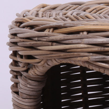 Rattan Furniture Leisure Round Four Seasons Semi Closed Breathable Cat And Dog Kennel Stool Outdoor Modern Simple Style