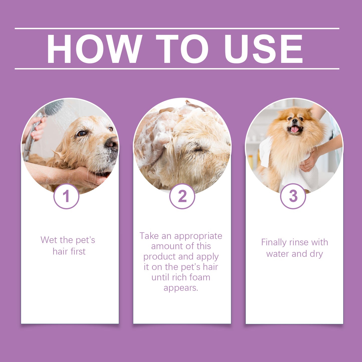 Pet Lavender Shampoo Gently Cleans Pet Cat And Dog Hair Fluffy Smooth And Fragrant