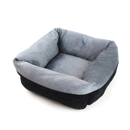 Autumn And Winter Deep Sleep Cat Kennel Kennel Corduroy Soft Warm Short Plush Liner Square Nest Pet Nest