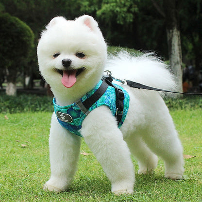 Winter Dog Harness Vest Collar with Leash Set Pet Walking Harness Adjustable Cat Led Reflective