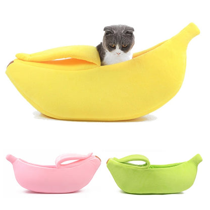 Funny Banana Cat Bed House Cute Cozy Cat Mat Beds Warm Durable Portable Pet Basket Kennel Dog Cushion Cat Supplies 4 Colors