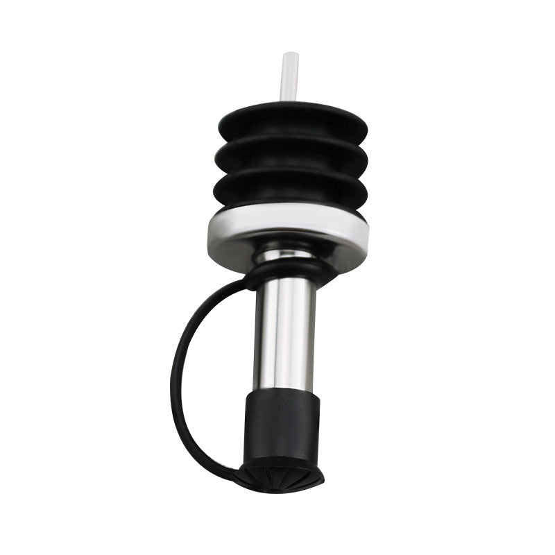 Stainless Steel Oil Bottle Stopper Pour Oil Stopper Silicone With Cap 2.4cm Stainless Steel Wine Olive Oil Pourer Dispenser