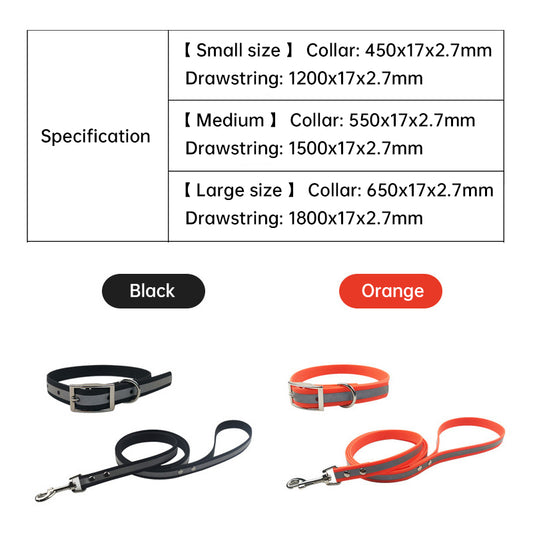 Night Reflective Film Pvc Dog Traction Strap Dog Walking Rope Pet Set Collar Strap Dog Walking Chain - Alles für deine Haustiere