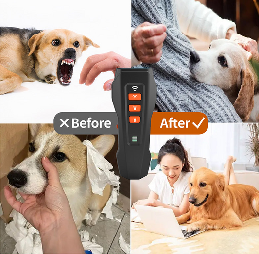 Ultrasonic Bark Stopper: Portable Rechargeable Anti-Barking Device with Frequency Modulation and LED Flashing Light