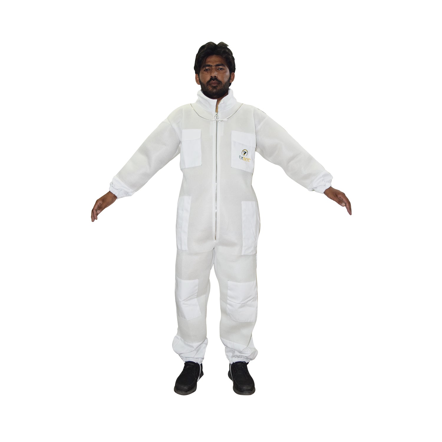 Beekeeping Starter Kit For Beekeepers With OZ Bee 2 Layer Mesh Ventilated Hoodie Viel Suit Protective Gear-2