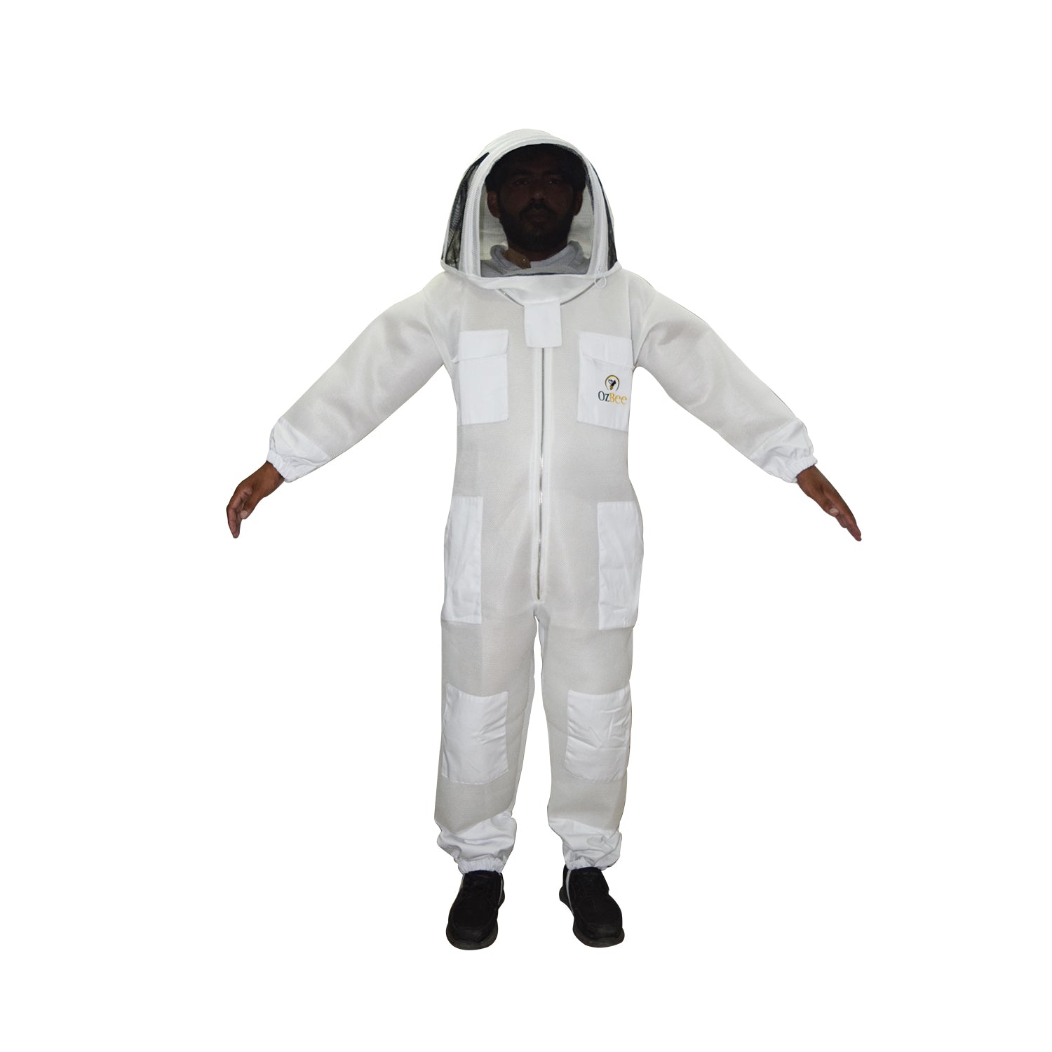 Beekeeping Starter Kit For Beekeepers With OZ Bee 2 Layer Mesh Ventilated Hoodie Viel Suit Protective Gear-4