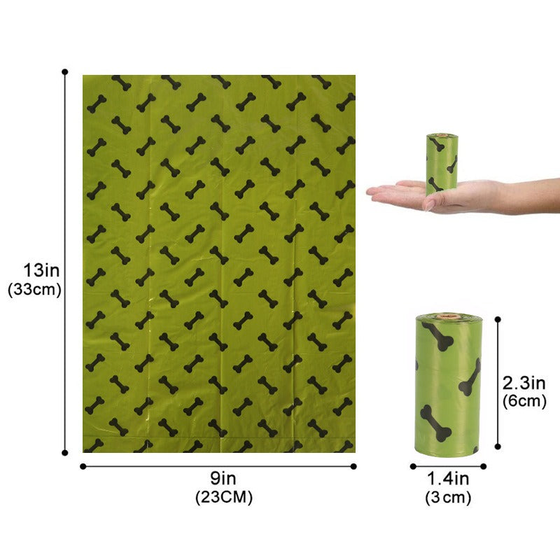 18 rolls of pet litter bags for picking up dog poop and garbage