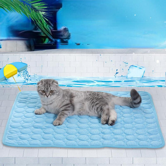 Haustier-Eiskissen, Sommer-Kühlkissen für Hunde, Haustier-Katzenkissen, atmungsaktives Eisseide-Katzennest, Heimtierbedarf