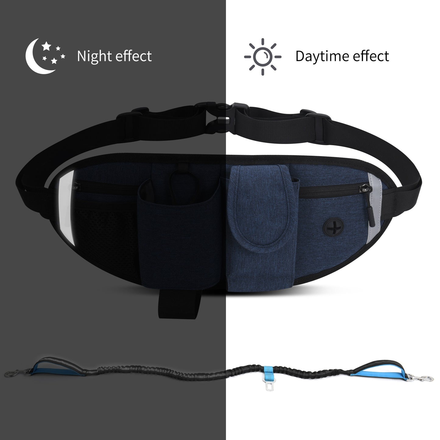 Running sports waist bag multifunctional waterproof pet waist bag outdoor anti-collision elastic dog walking waist bag