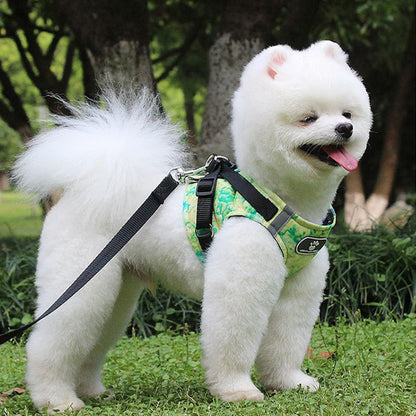 Winter Dog Harness Vest Collar with Leash Set Pet Walking Harness Adjustable Cat Led Reflective
