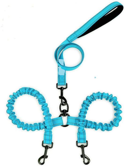 Explosion-Proof Double-Headed Pet Leash Luminous Pet Double-Headed Dog Leash One Drag Two Large Dog Leash