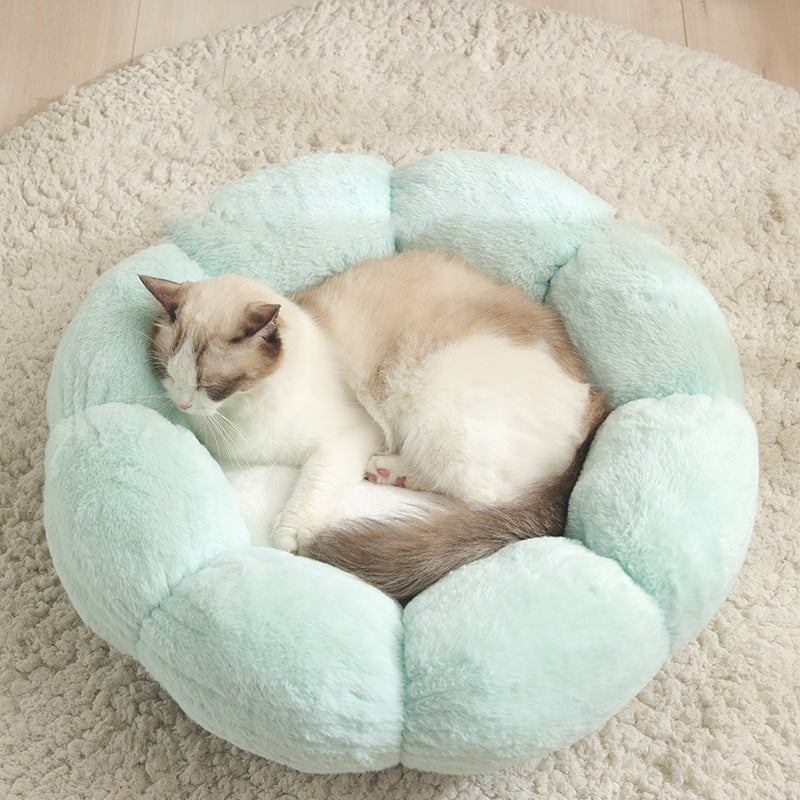 Winter Velvet Cat Bed – Runde Katzenhöhle warm